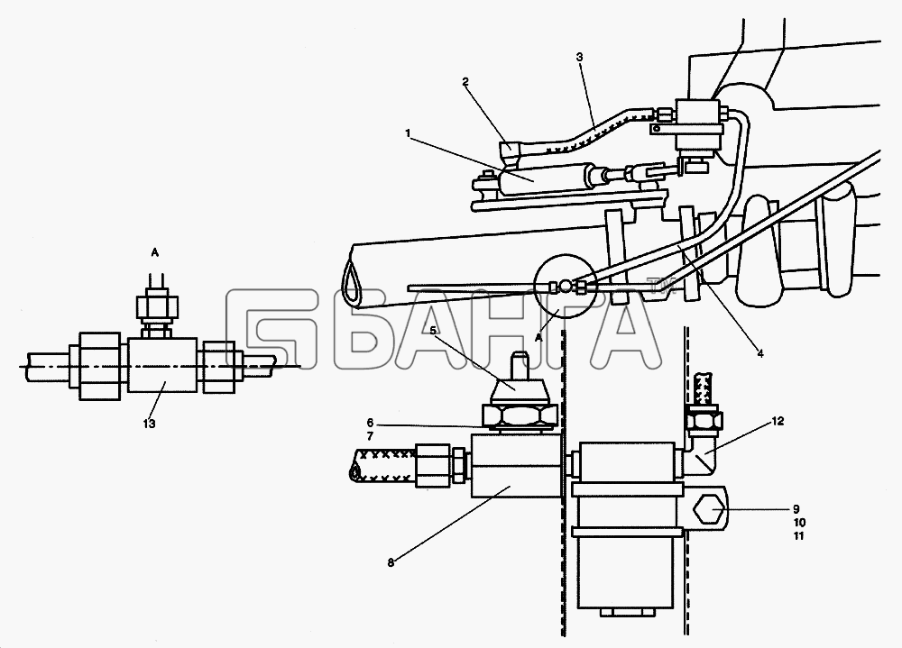 ЛиАЗ ЛиАЗ-5256 6212 (2006) Схема Схема установки клапана управления